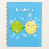 Cute happy lemon limoen illustratie planner (Voorkant)