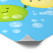 Cute happy lemon limoen illustratie poster (Hoek)