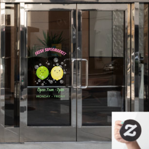 Cute happy lemon limoen illustratie raamsticker