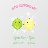 Cute happy lemon limoen illustratie raamsticker (Vel)