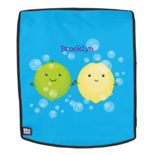Cute happy lemon limoen illustratie rugtassen