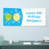 Cute happy lemon limoen illustratie spandoek (Beurs)
