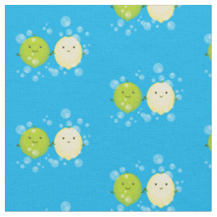 Cute happy lemon limoen illustratie stof