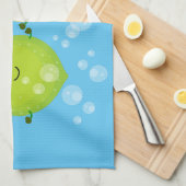 Cute happy lemon limoen illustratie theedoek (Quarter Fold)