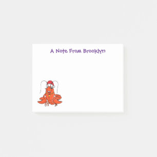 Cute happy lobster met kerstpet cartoon post-it® notes