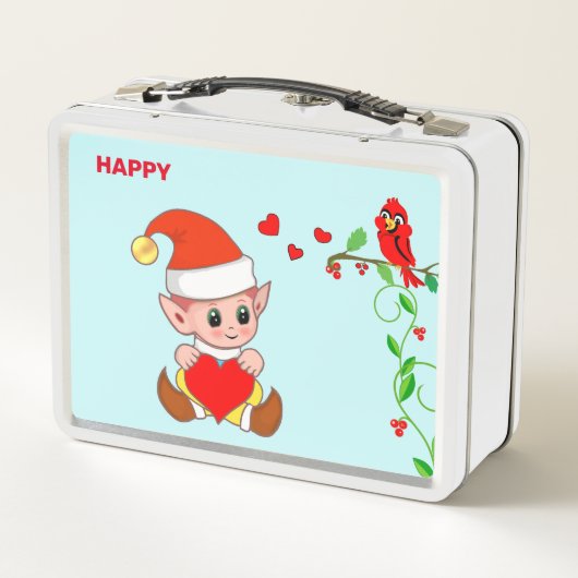 Cute Happy Magic Elf en Little Bird (Achterkant)