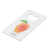Cute happy mango cartoon illustratie kredietkaart flessenopener (Achterkant Gekanteld)