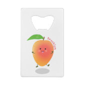 Cute happy mango cartoon illustratie kredietkaart flessenopener (Achterkant)