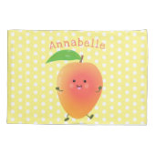 Cute happy mango yellow cartoon illustratie kussensloop (Achterkant)