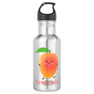 Cute happy mango yellow cartoon illustratie waterfles