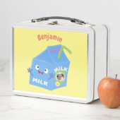 Cute happy milk carton cartoon (In situ)