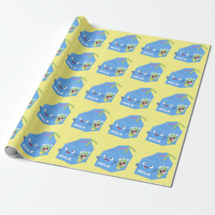 Cute happy milk carton cartoon cadeaupapier