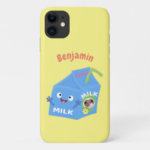 Cute happy milk carton cartoon iPhone 11 hoesje