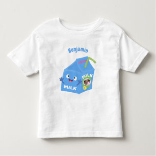 Cute happy milk carton cartoon kinder shirts