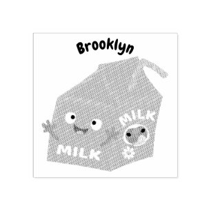 Cute happy milk carton karakter cartoon rubber st 	rubberstempel