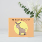 Cute happy miniature donkey cartoon briefkaart (Staand voorkant)