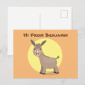 Cute happy miniature donkey cartoon briefkaart (Voorkant / Achterkant)