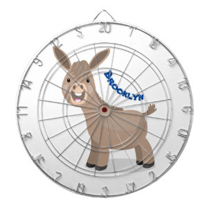 Cute happy miniature donkey cartoon dartbord