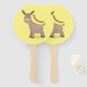 Cute happy miniature donkey cartoon handwaaier (Voorkant en achterkant)