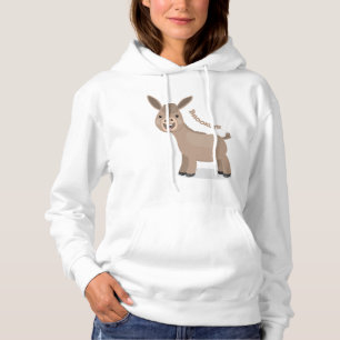 Cute happy miniature donkey cartoon hoodie
