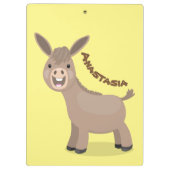 Cute happy miniature donkey cartoon klembord (Achterkant)