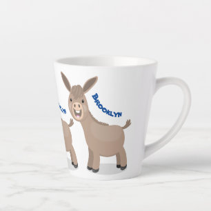 Cute happy miniature donkey cartoon latte mok