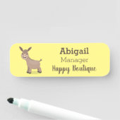 Cute happy miniature donkey cartoon naamplaatje (In situ)
