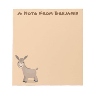 Cute happy miniature donkey cartoon notitieblok