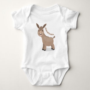 Cute happy miniature donkey cartoon romper