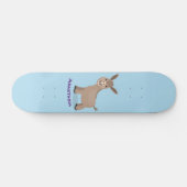 Cute happy miniature donkey cartoon skateboard (Horizontaal)