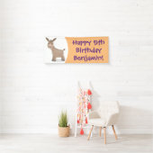 Cute happy miniature donkey cartoon spandoek (Insitu)