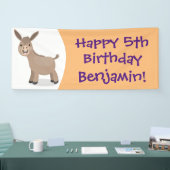 Cute happy miniature donkey cartoon spandoek (Beurs)