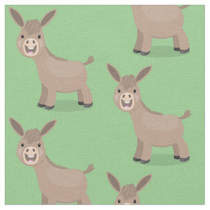 Cute happy miniature donkey cartoon stof