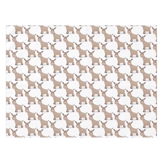 Cute happy miniature donkey cartoon tafelkleed (Voorkant (Horizontaal))