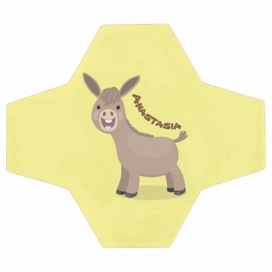 Cute happy miniature donkey cartoon voetbal (Enkel)