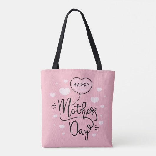 Cute Happy Moederdag Calligraphy | Canvas tas (Achterkant)