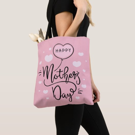 Cute Happy Moederdag Calligraphy | Canvas tas (Dichtbij)