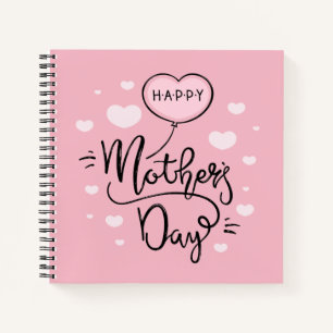 Cute Happy Moederdag Calligraphy   Laptop Notitieboek