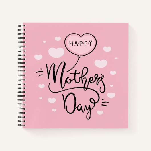 Cute Happy Moederdag Calligraphy | Laptop Notitieboek (Voorkant)