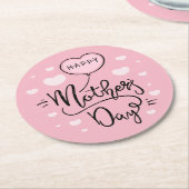 Cute Happy Moederdag Calligraphy | Onderzetter (Gebogen)