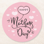 Cute Happy Moederdag Calligraphy | Onderzetter (Voorkant)