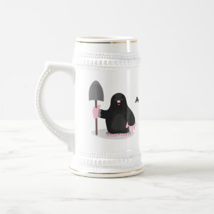 Cute happy mole cartoon illustratie bierpul