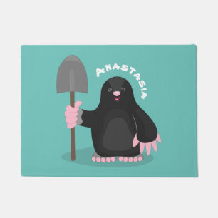 Cute happy mole cartoon illustratie deurmat