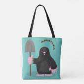 Cute happy mole cartoon illustratie draagtas (Achterkant)