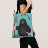 Cute happy mole cartoon illustratie draagtas (Dichtbij)