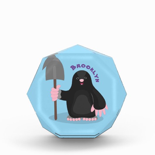 Cute happy mole cartoon illustratie fotoblokken (Voorkant)