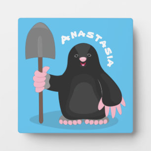 Cute happy mole cartoon illustratie fotoplaat