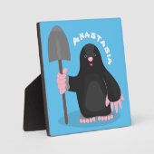 Cute happy mole cartoon illustratie fotoplaat (Voorkant)