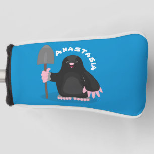 Cute happy mole cartoon illustratie golfheadcover