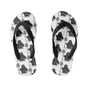Cute happy mole cartoon illustratie kinder teenslippers